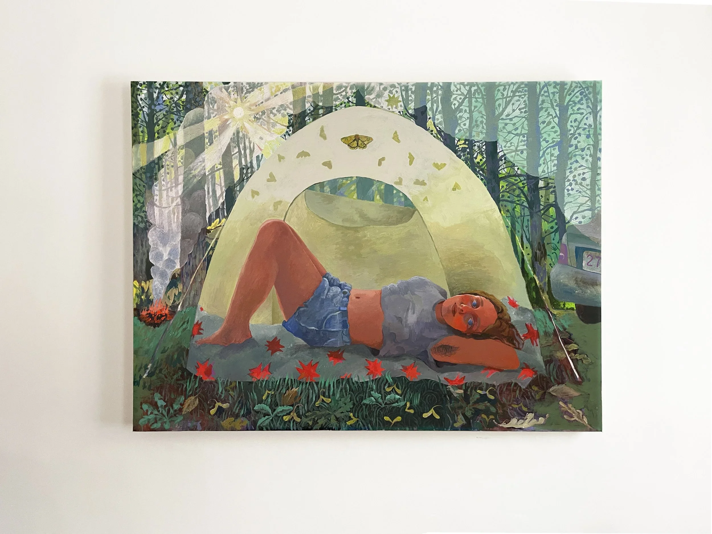 HANNAH RUST
Tent, 2024
Oil, acrylic, modeling paste, and sand on
canvas
36 x 48 inches (91.4 x 121.9 cm)