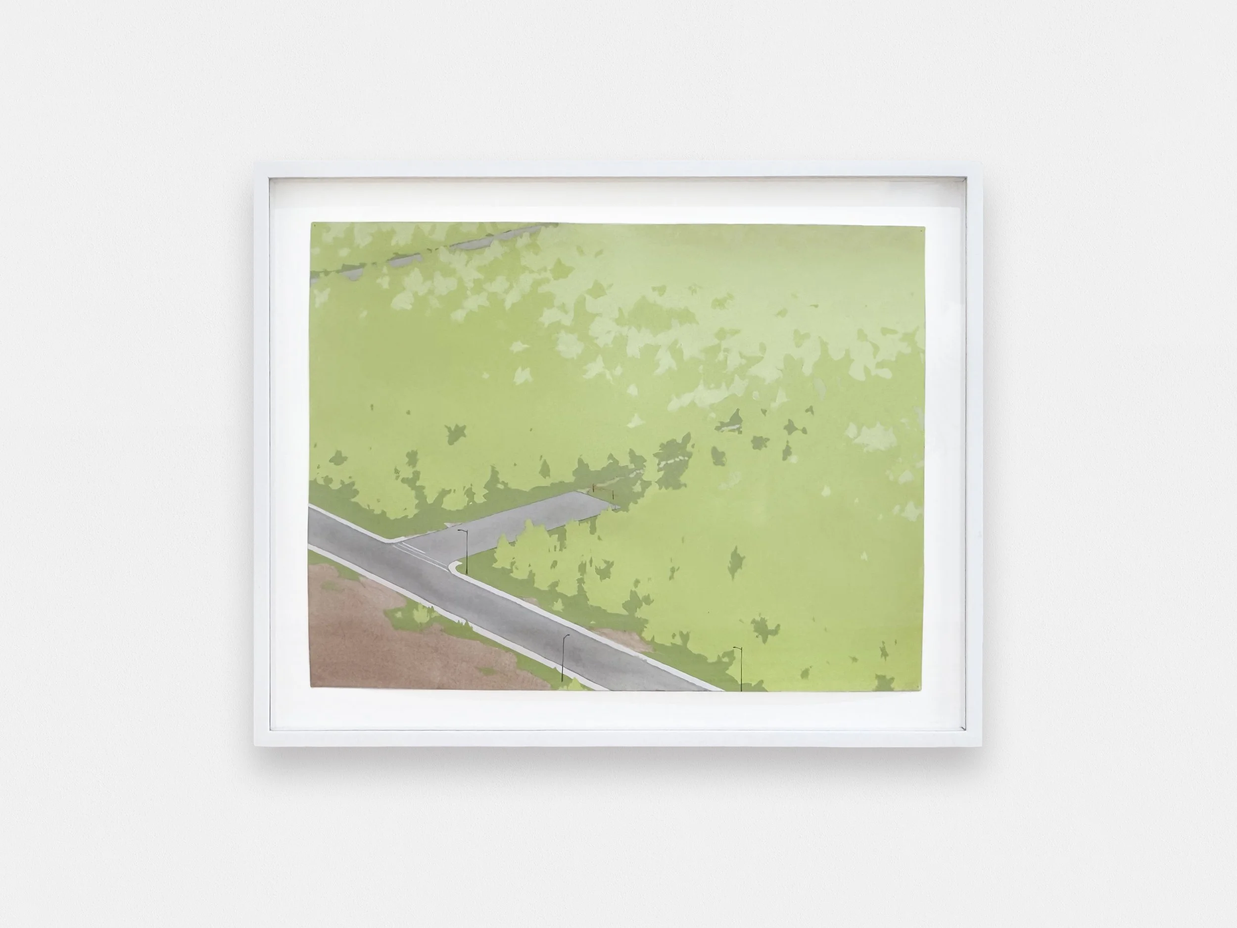 Thru Street, acrylic on paper, 14 x 20 inches paper