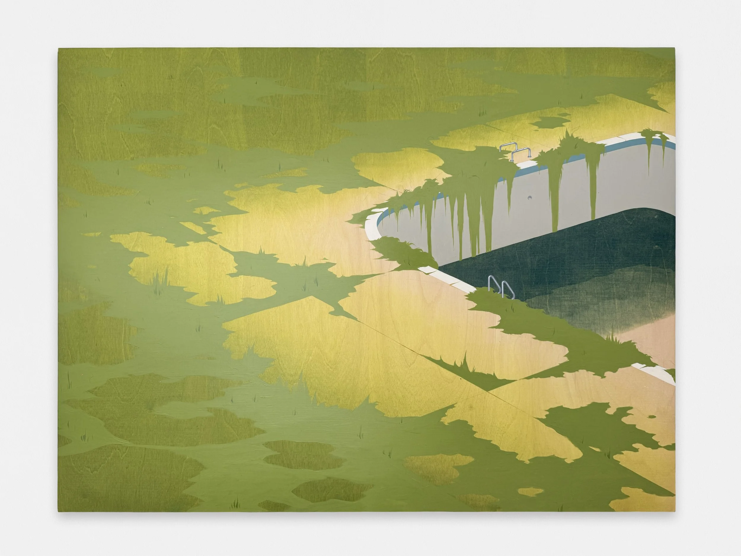 Pool Overgrown, acrylic on panel, 36 x 48 inches