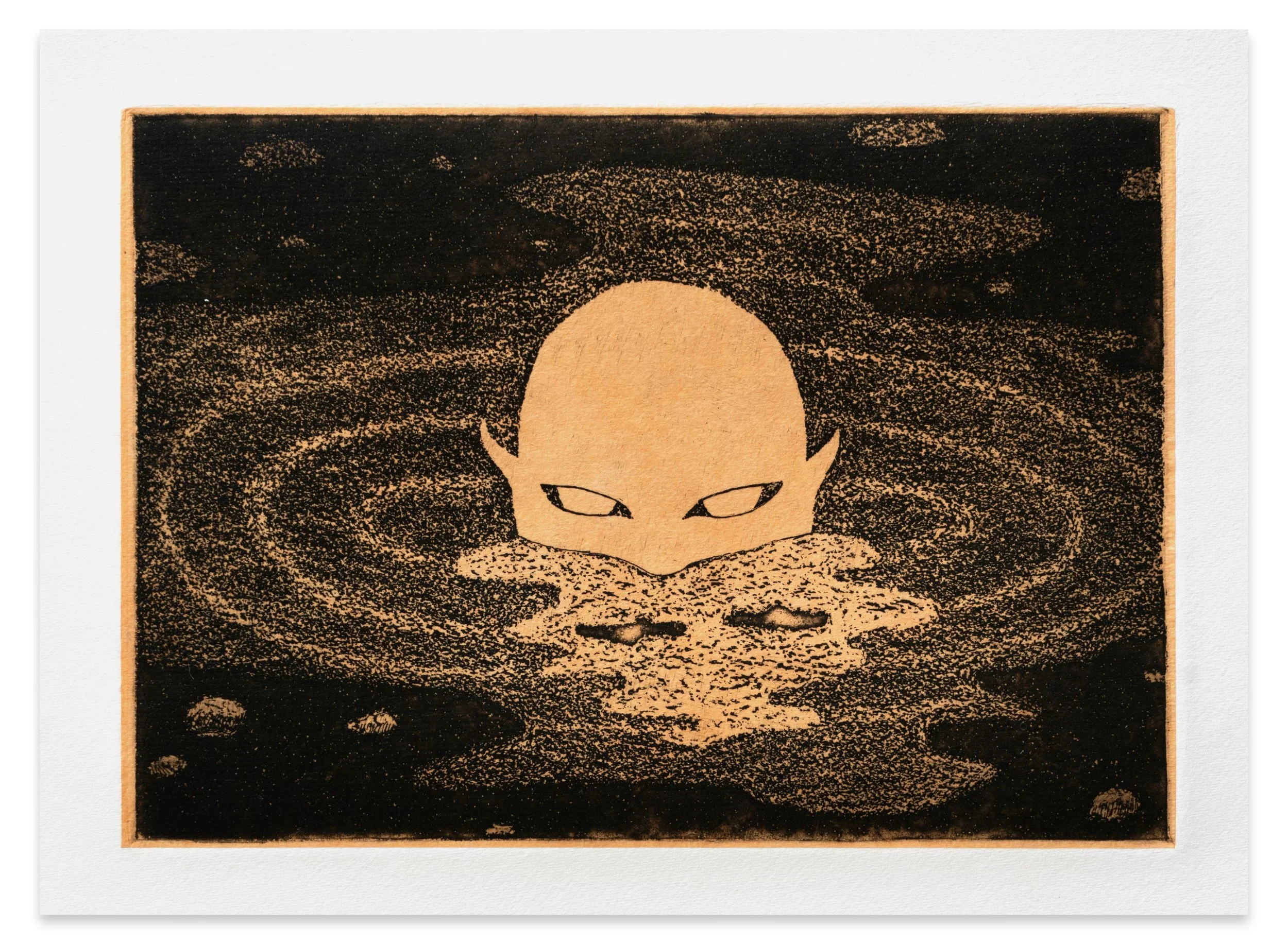 ALEX JACKSON
The Watcher of the Wake, 2023
Etching, aquatint and hand-dyed chine collé
Sheet size: 9.875 x 13.875”
Plate size: 4.5 x 6.5”
Edition of 20 + 5 AP