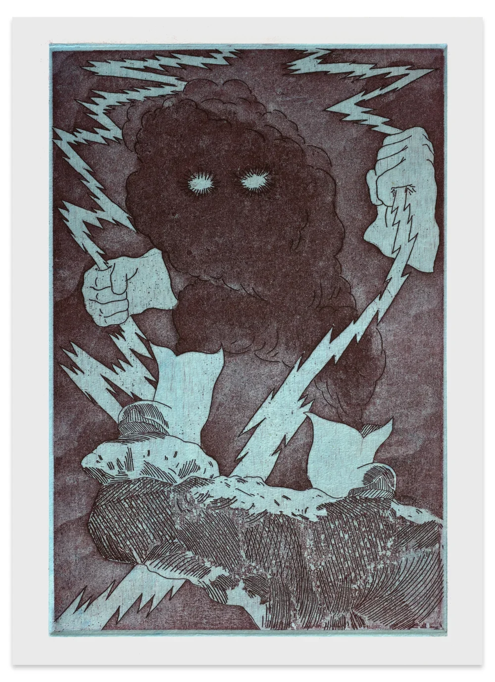 ALEX JACKSON
Untitled (Fulgurite), 2023
Etching, aquatint and hand-dyed chine collé
Sheet size: 9.875 x 13.875”
Plate size: 6 x 9”
Edition of 20 + 5 AP