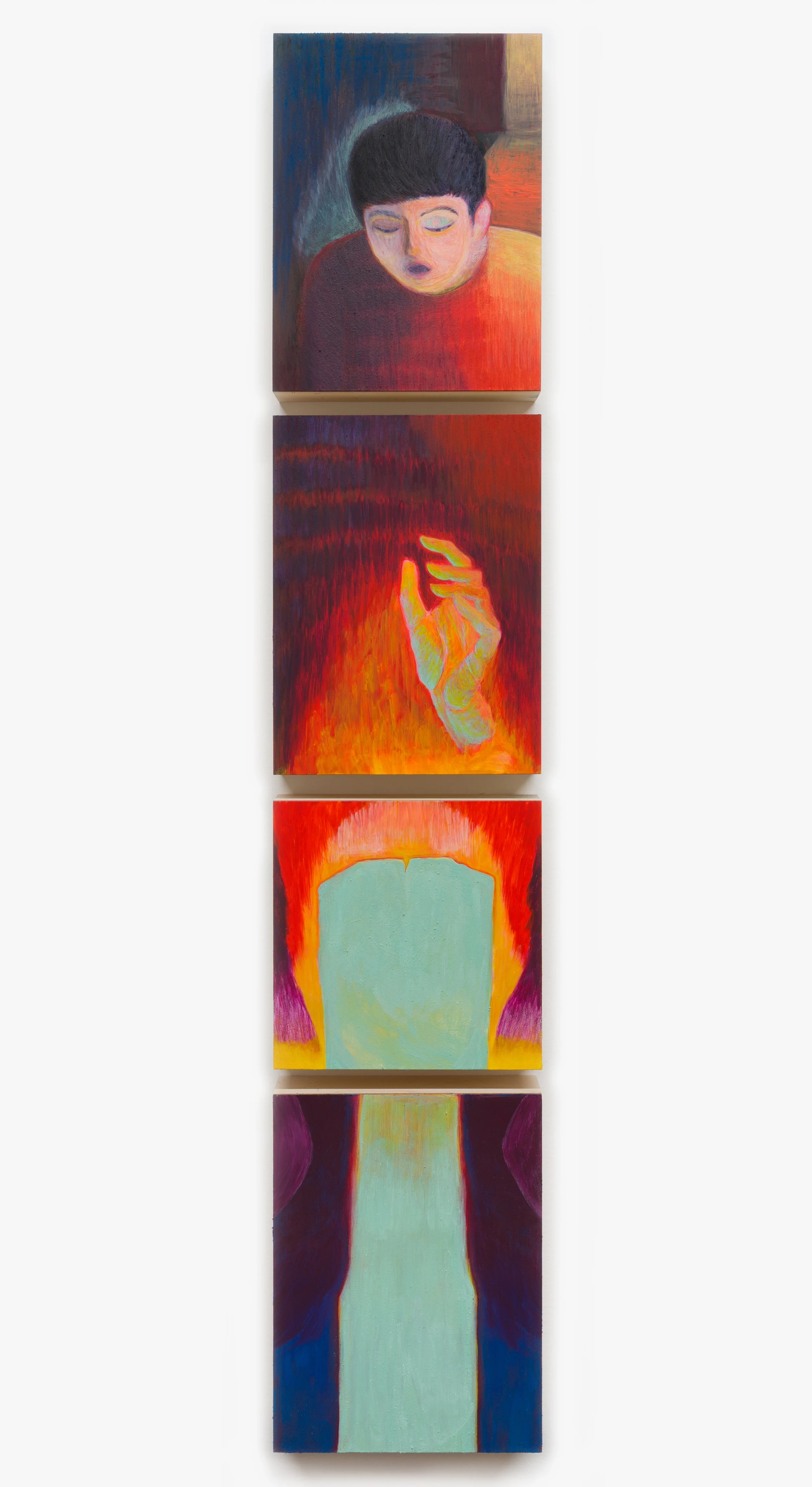 Damien H. Ding
Precious Feeling
2022
Egg tempera on panel
Overall dimensions: 25.5 x 6 inches