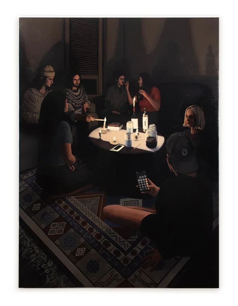 Elijah River Dion
A Junkie Lecturing at the Seance
oil on panel
48 x 36 inches