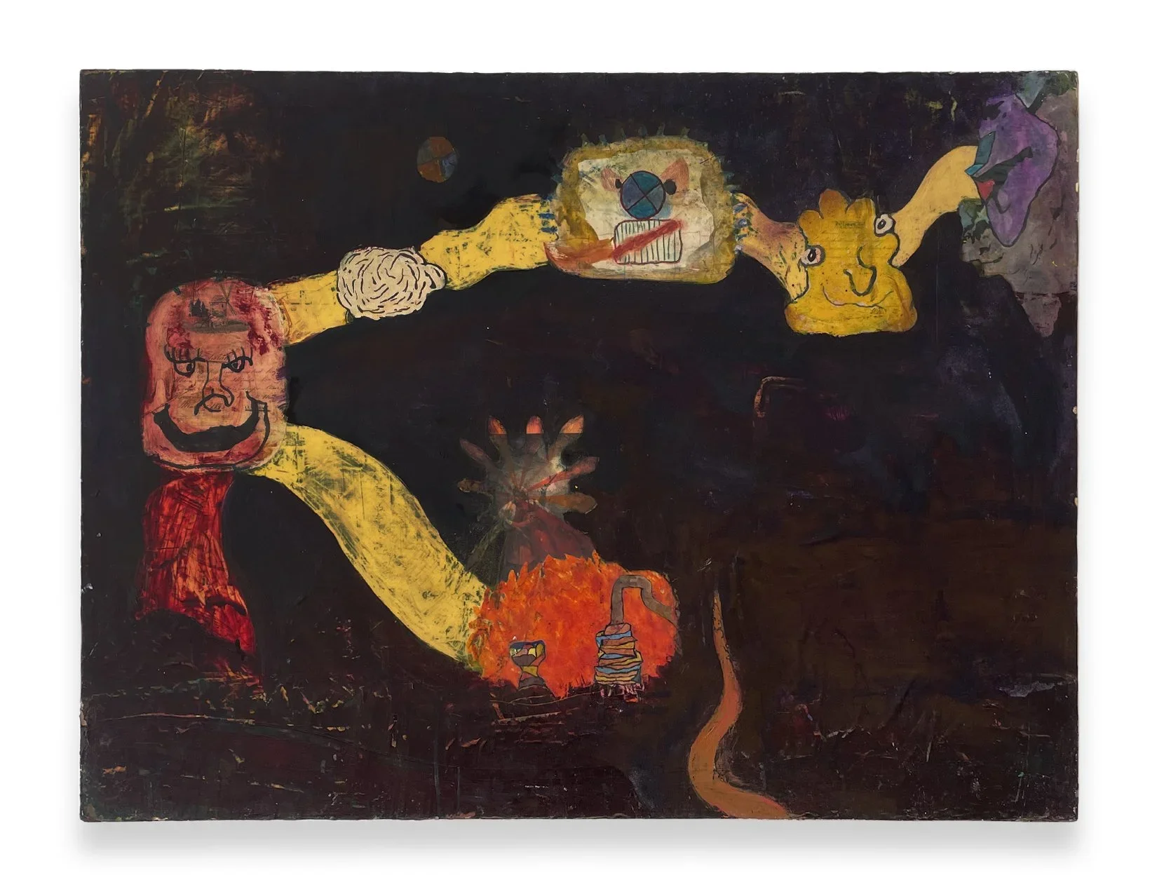 CHUCK WEBSTER
Spelunkers, 2023
Oil and collage of mixed media drawings on panel
30 x 40 inches