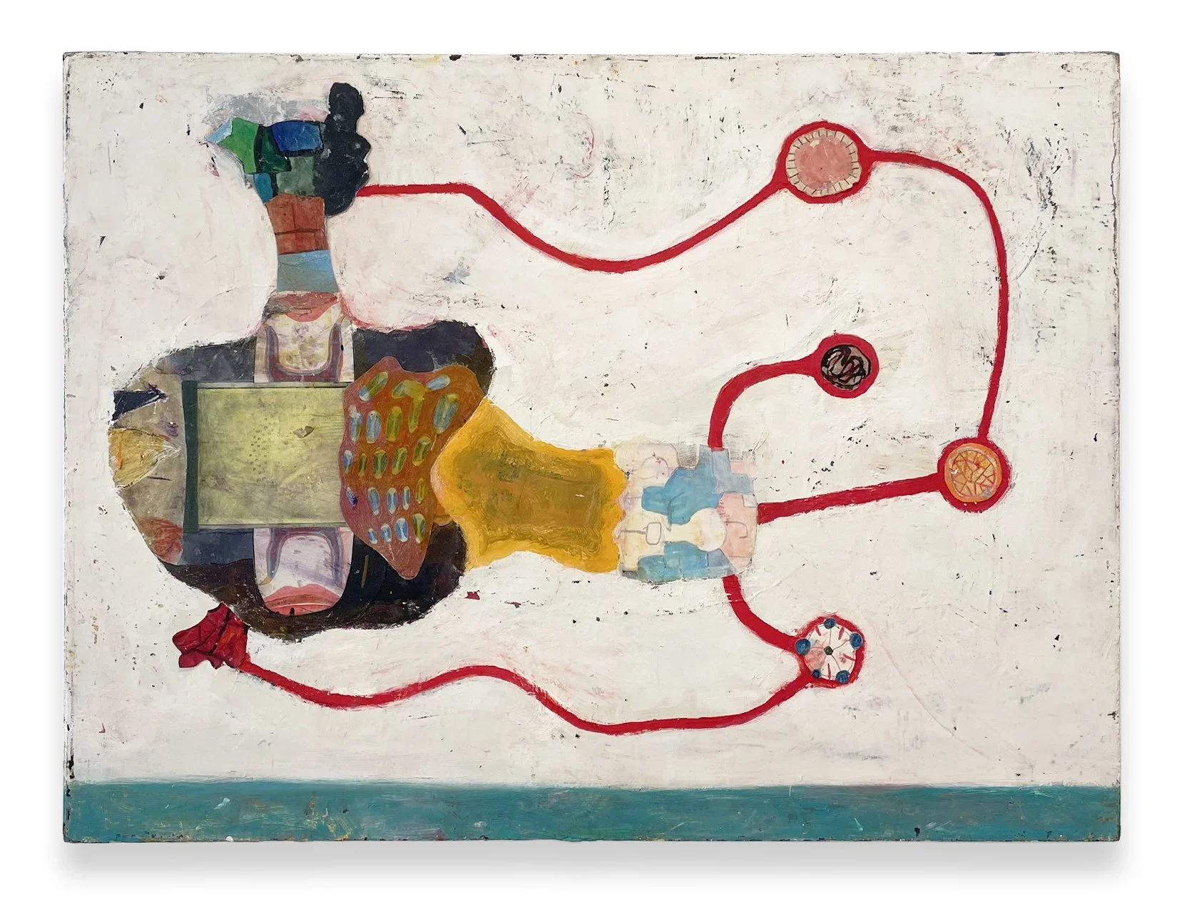 CHUCK WEBSTER
Sticky Fingers, 2023
Oil and collage of mixed media drawings on panel
30 x 40 inches