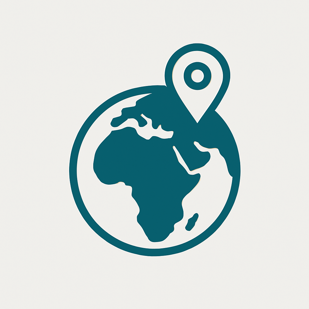 Icon of a globe showing Africa, Europe, and Asia with a location pin, symbolising Impact Talent’s experience delivering senior hires across 30+ countries.