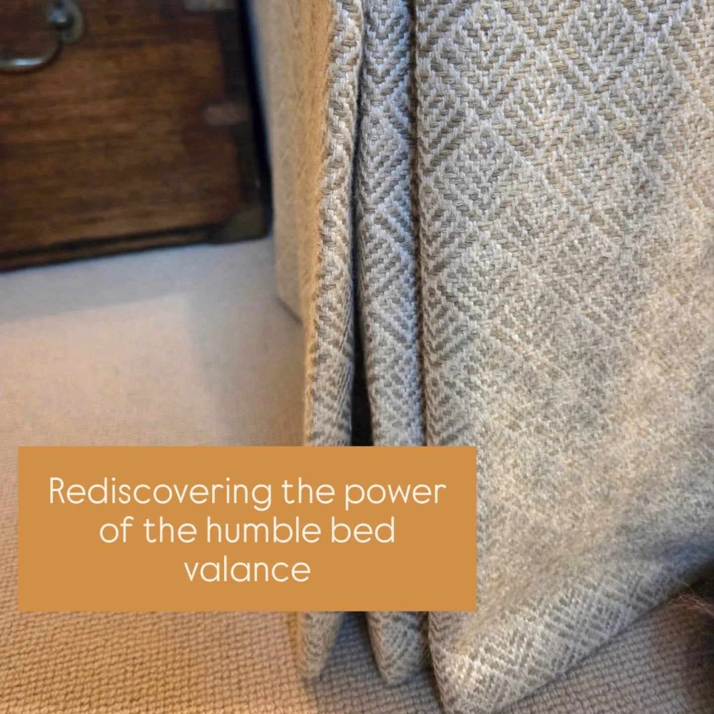 Rediscovering the power of the bed valance.

Did you know we make bed valances too?  We don&rsquo;t often get photos of them in situ but we make A LOT.  All of our bed valances are made to order and the options are endless.  They can be made in any f