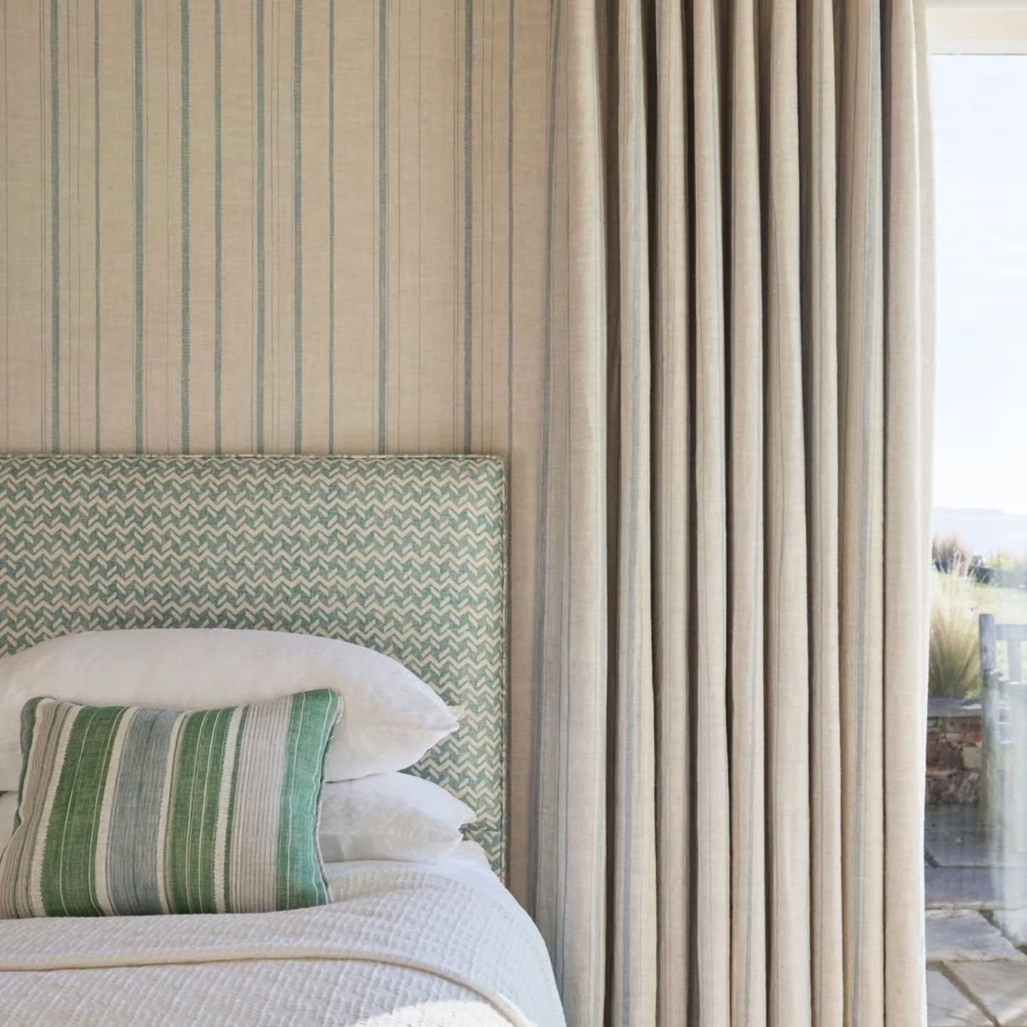 We're loving seeing how @fermoie first wallpaper collection is being used.  Some wonderful examples here from the warm, enveloping texture of their Strie &amp; Ruffle designs to a range of fabulous stripes (from Ticking to Carskiey Broad and Single s