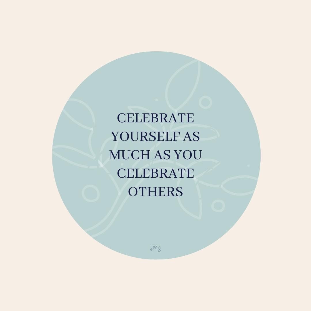 Society encourages us to celebrate others, but so often discourages from celebrating ourselves.⁠
⁠
Why is that? ⁠
⁠
It's not arrogant or narcissistic for you to take time to acknowledge you hard work and effort. ⁠
⁠
After all, you are the one person 