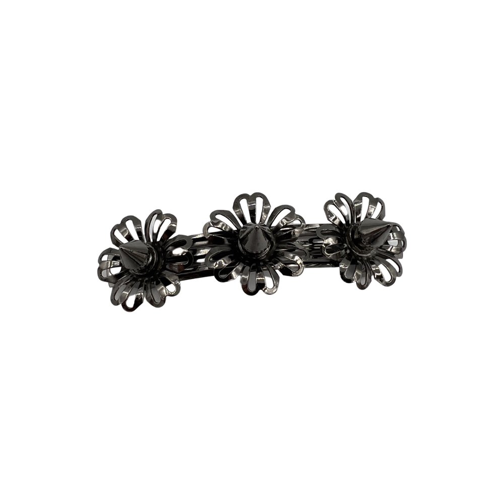 Flower of the Night - Gunmetal Plated Hair Barrette with Flowers and Spikes  by Dauphines of New York Luxury Hair Accessories — Dauphines of New York  Luxury Hair Accessories