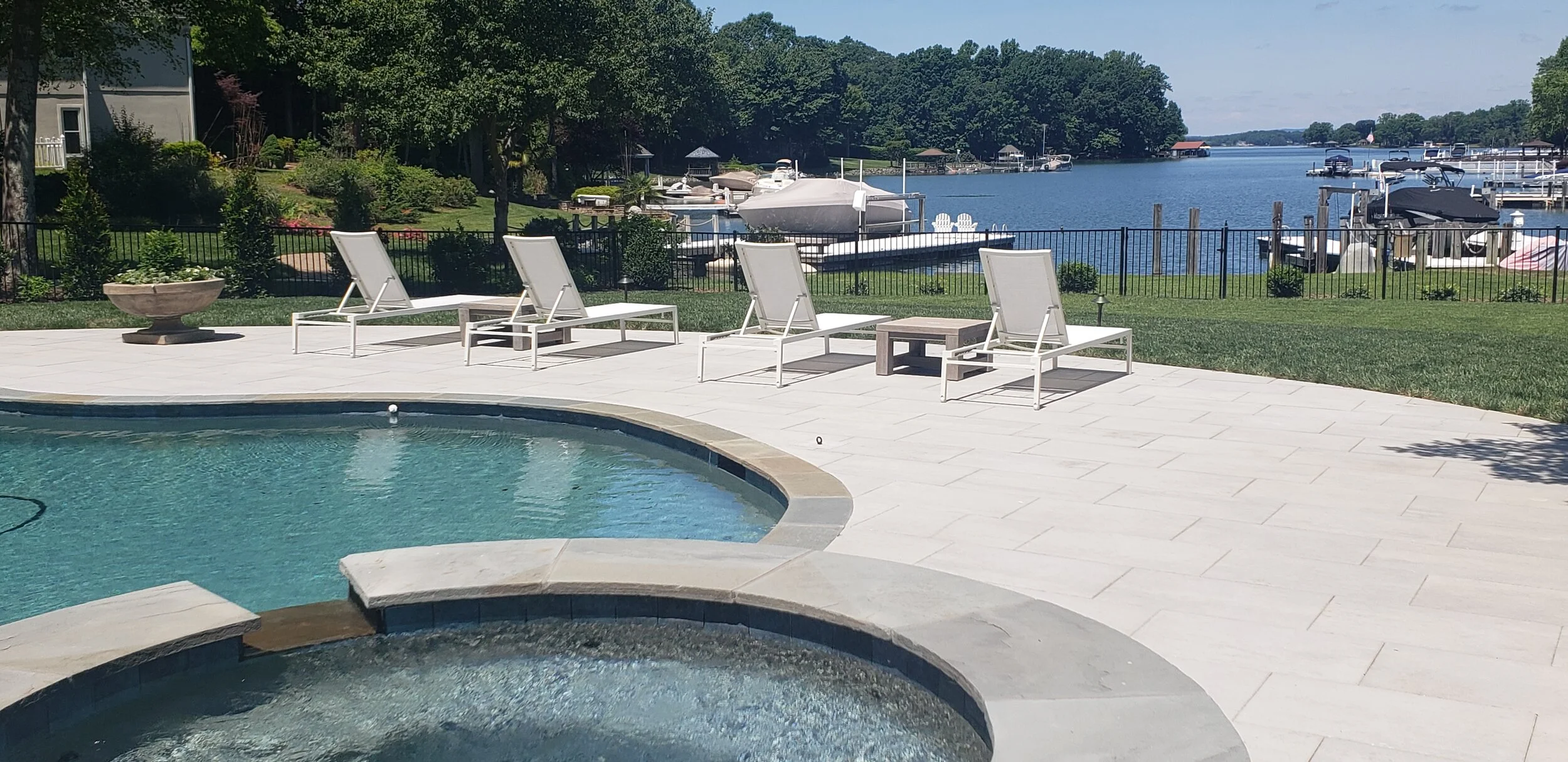  Lake View Paver Slab Pool Deck, Techo-Bloc Para Slab 