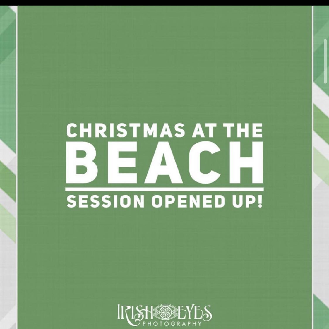 Believe it or not, another Xmas at the beach session has opened back up even though they&rsquo;ve been sold out. 5:20pm on 8/27. Please email me at kerry at irisheyesphotography dot com if you would like to claim it. Details: 20 minute Christmas card