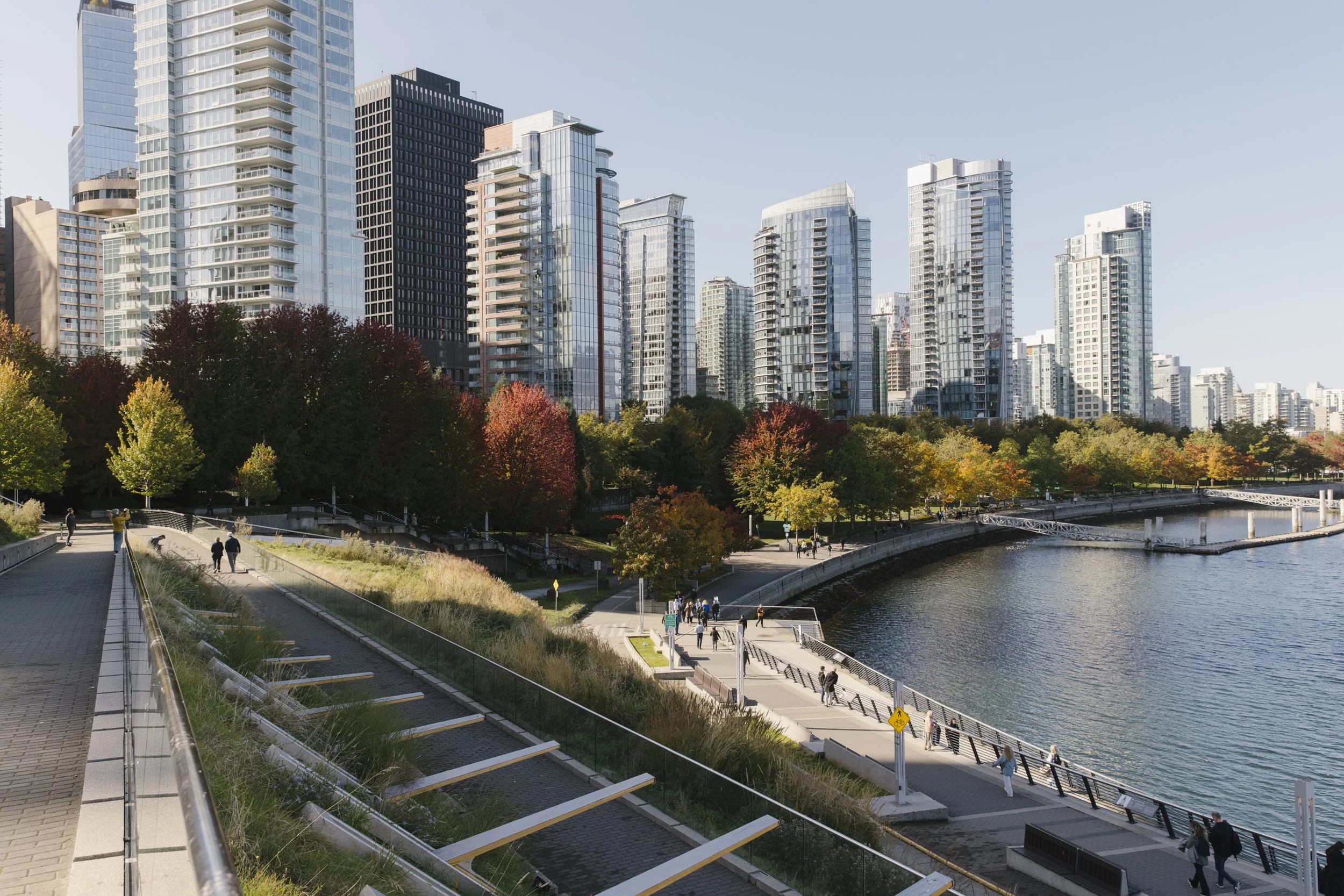 Coal Harbour from the Sea Wall in Vancouver during the Fall