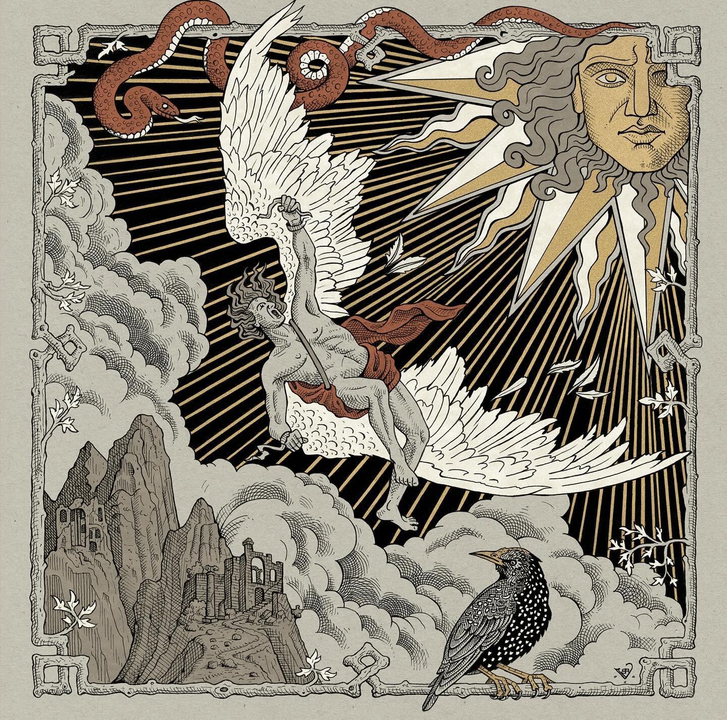 ᛭
Sunne
Album cover illustration for Renewer  @renewerband 
Pen &amp; ink drawing on paper
Color adaptation and layout by Rob Landsburg @shodty 
᛭
Album to be released this February in LP format from @transylvanianrecordings 
᛭
Gratitude to Renewer a