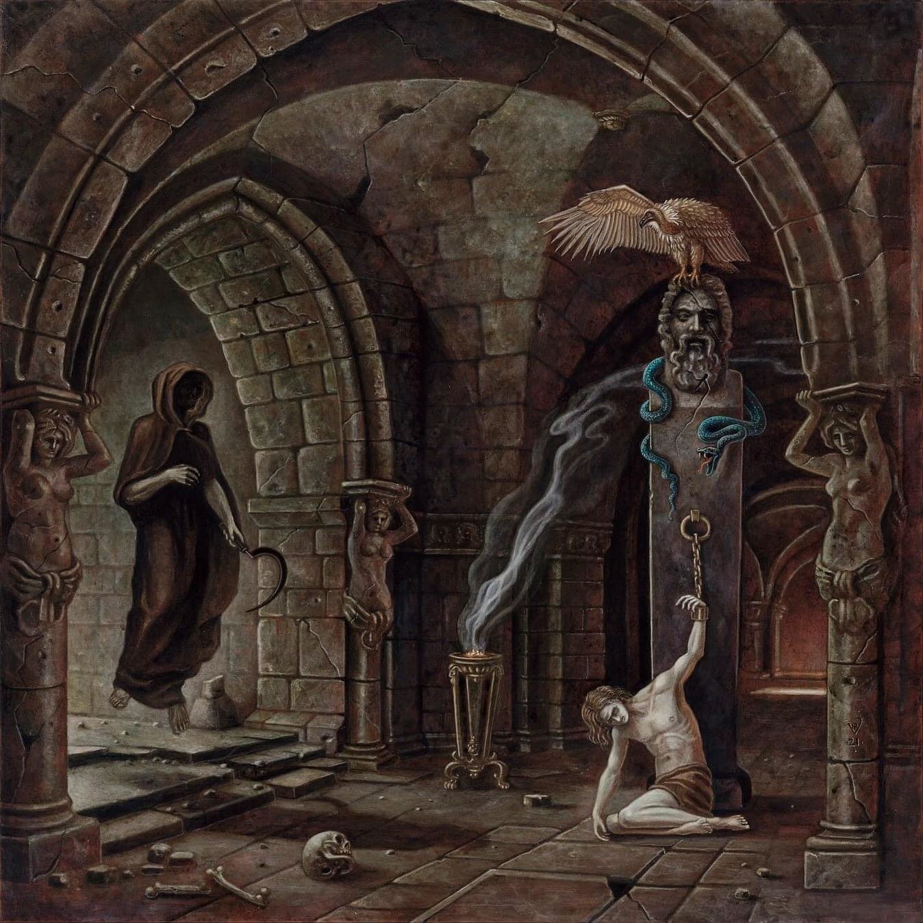 ᛭
From the Archives 
᛭
Sacrilege 
16&ldquo; x 16&ldquo;
Polymer paints on panel
2022
᛭
Original framed painting available at the Modern Eden Gallery in San Francisco.
᛭
Interested collectors please contact the Modern Eden Gallery: @moderneden . Purch