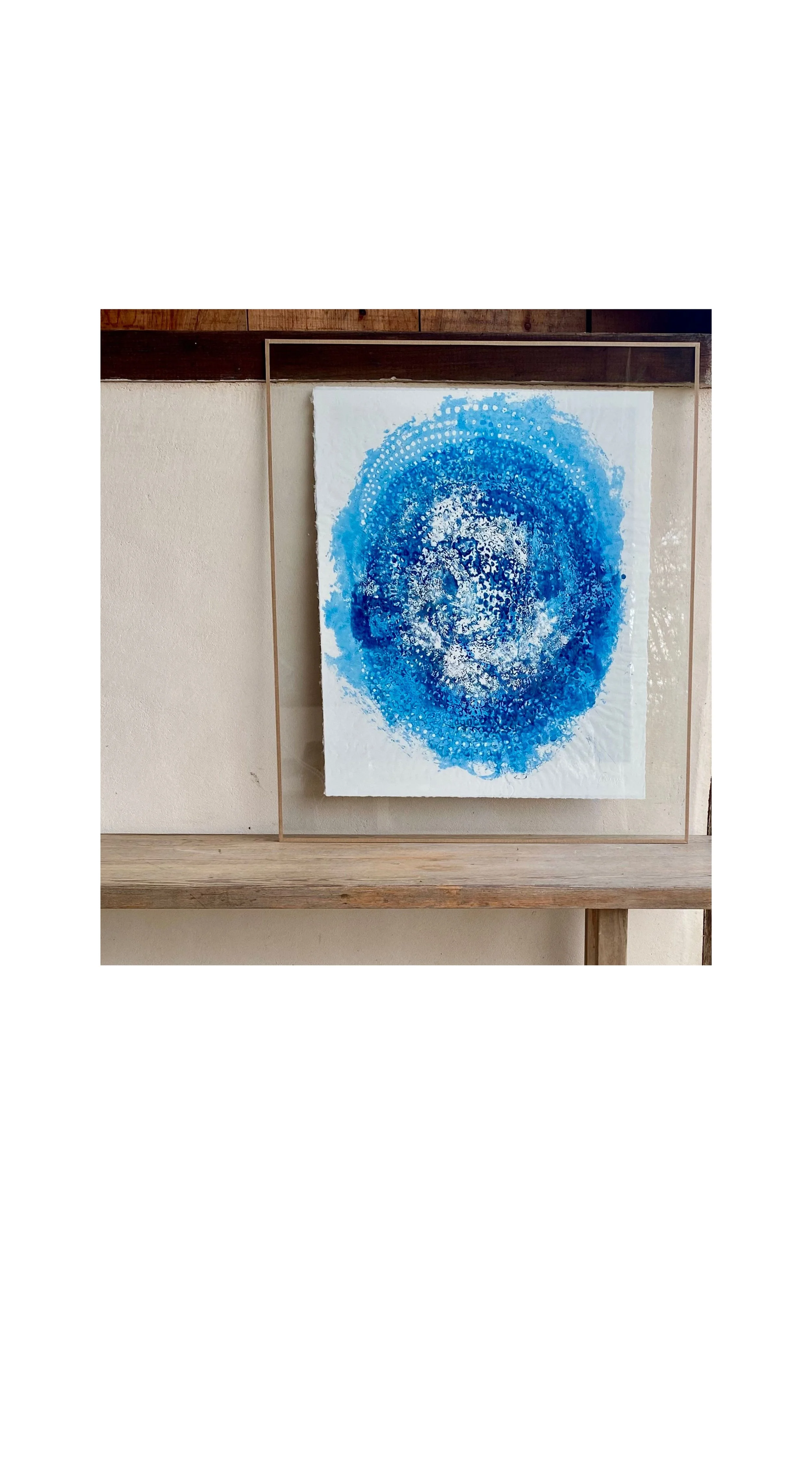 is an exploration of silence the work draws it power from the simbolismof the blue moon, a rare celestial phenomenon.