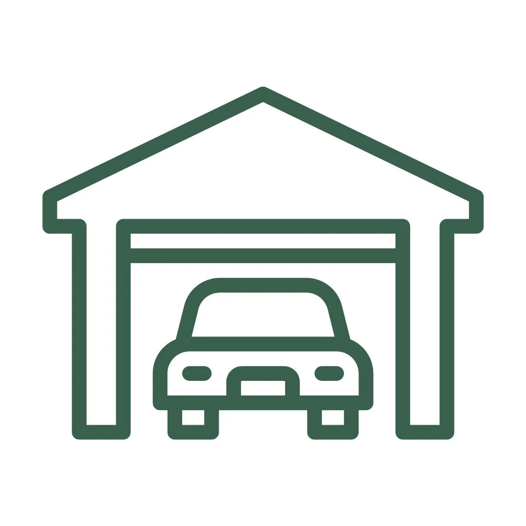 Icon of a garage with a car inside.