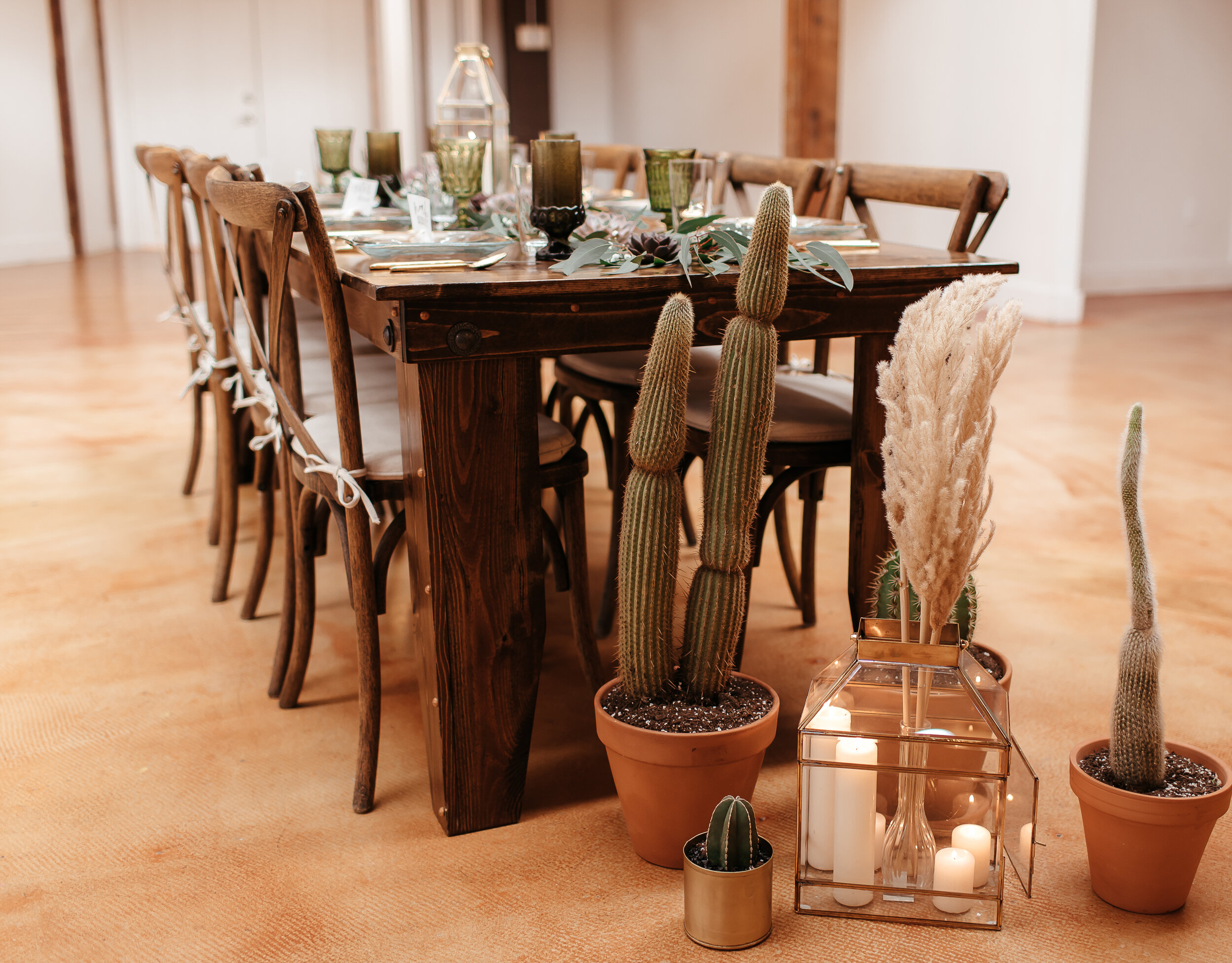 Western inspired Cactus wedding tables cape