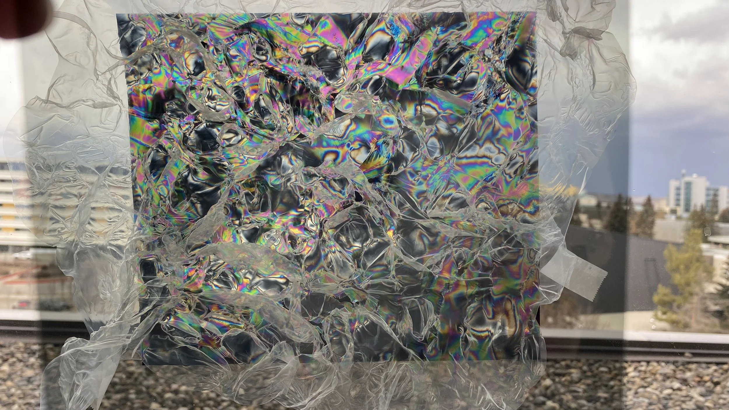 Early material test with polarized film