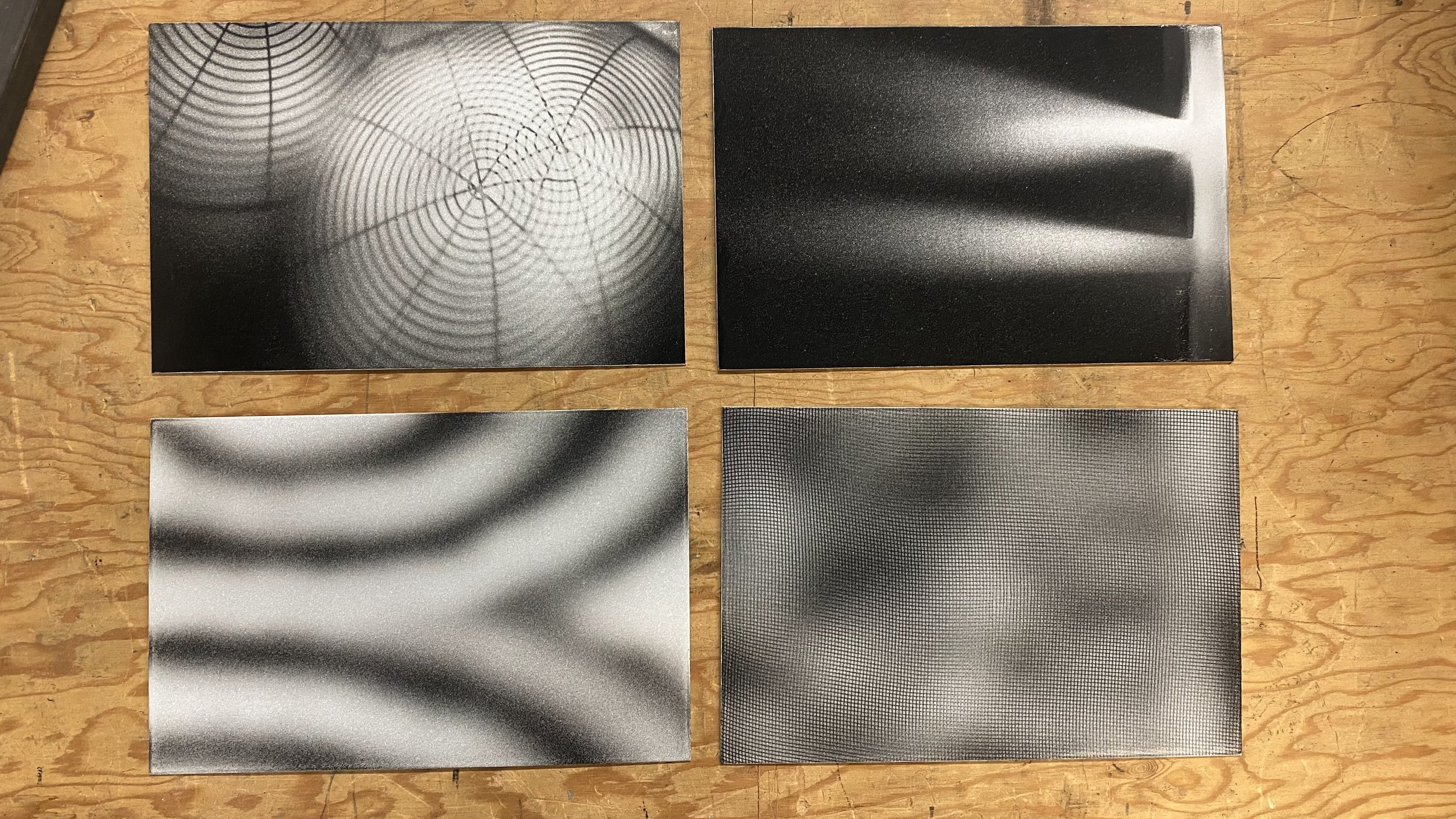 Plates after blasting, ready for etching. The Double-slit Experiment, Revisited