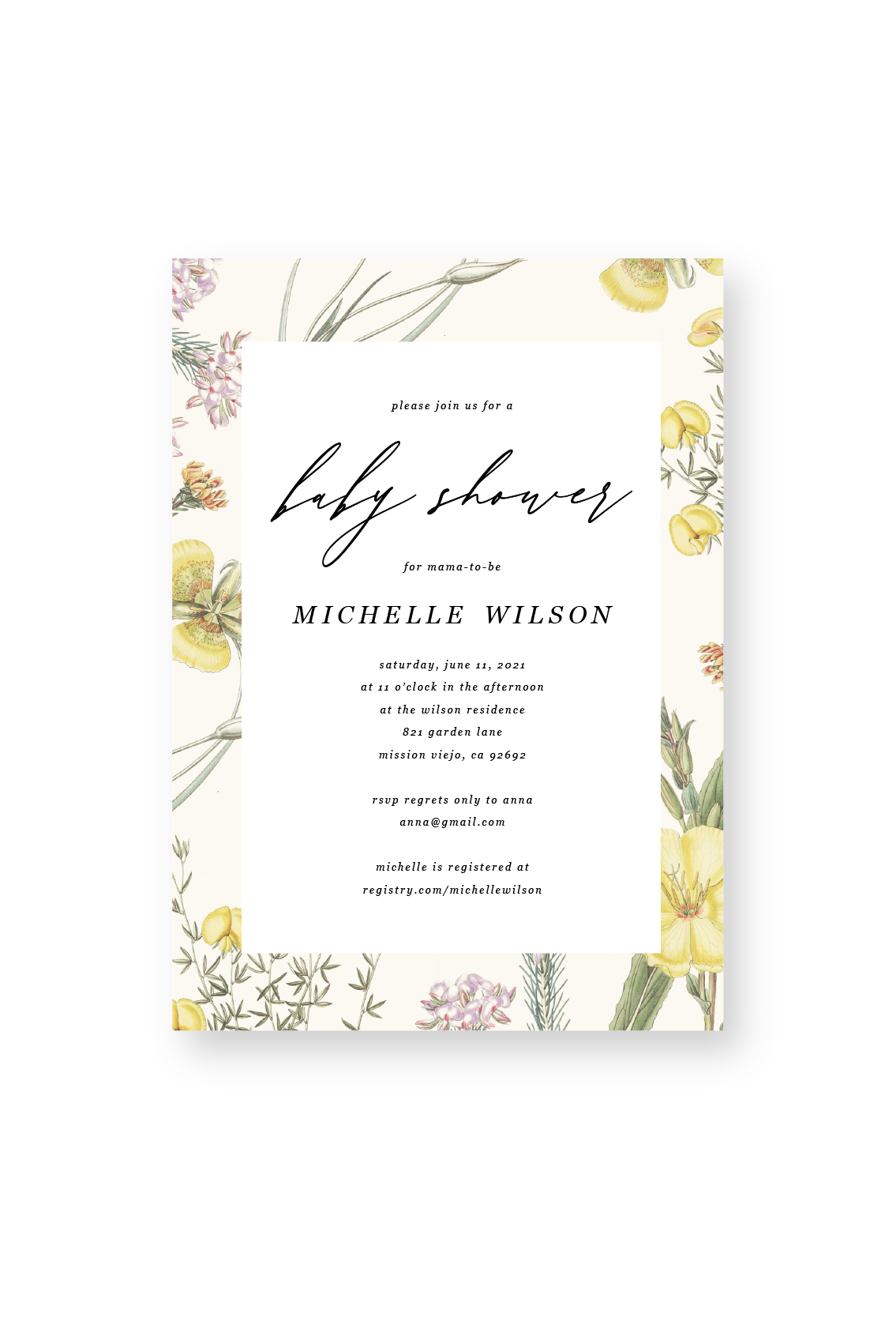 Wildflowers - Custom Event Invitation or Announcement