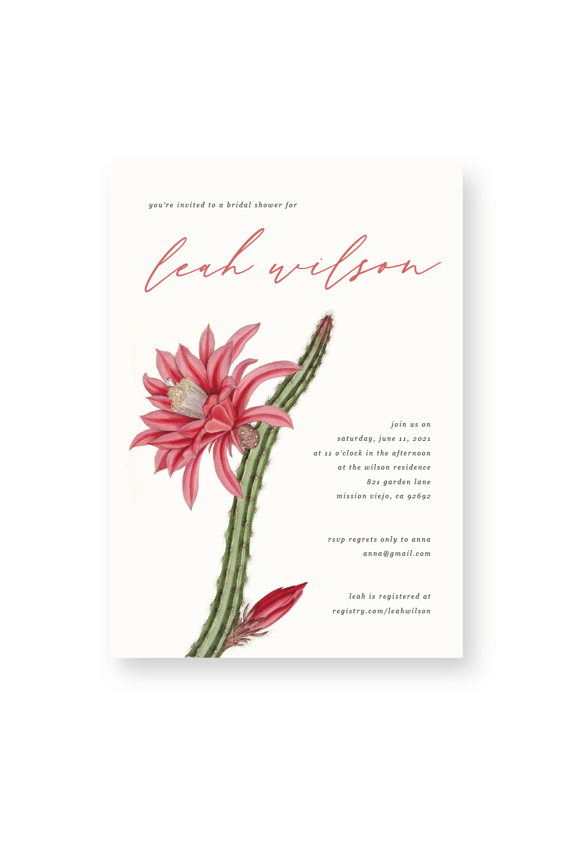 Desert Flower - Custom Event Invitation or Announcement (Copy) (Copy)