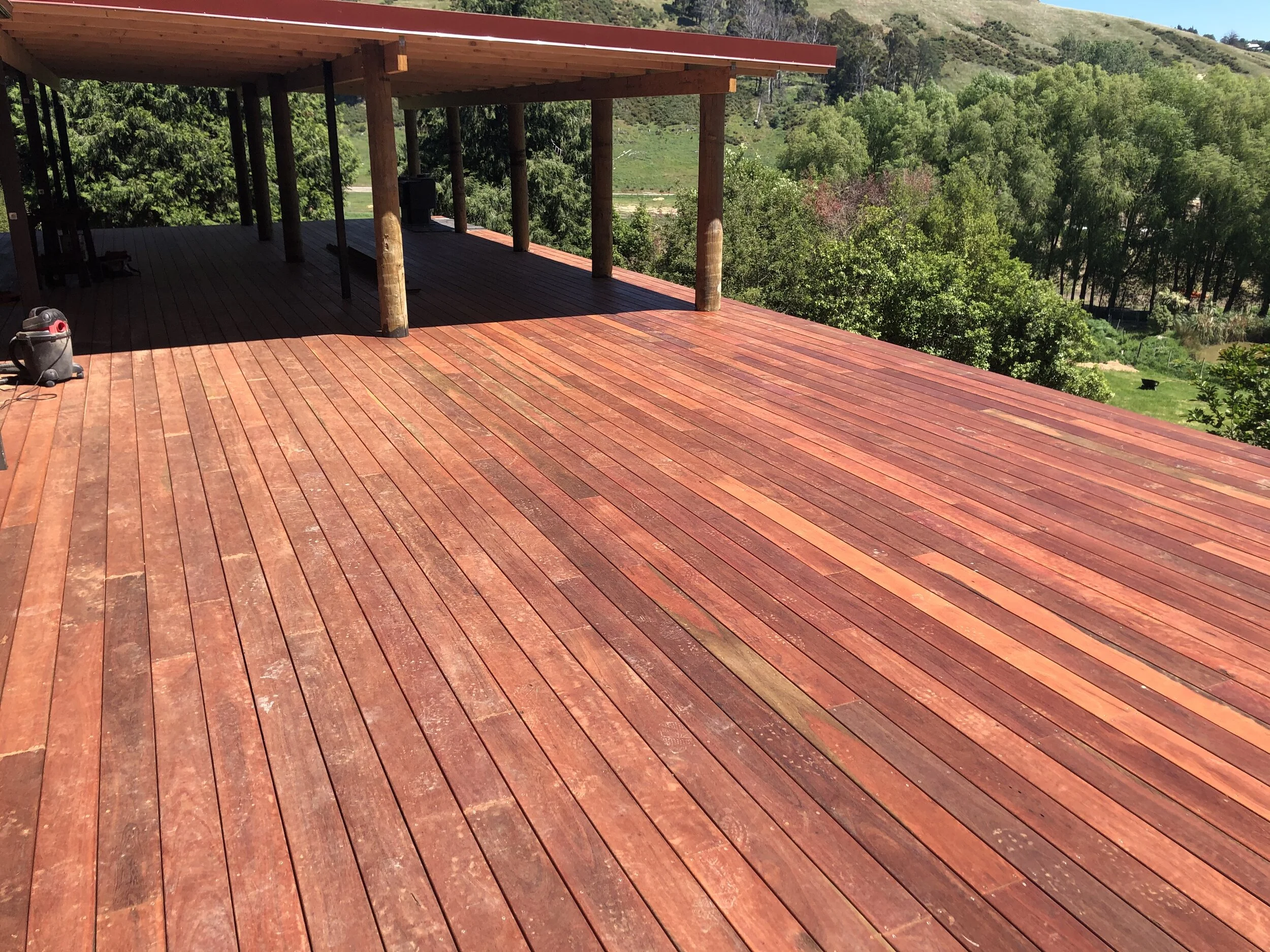 Mixed Reds Decking project in progress in Christchurch.