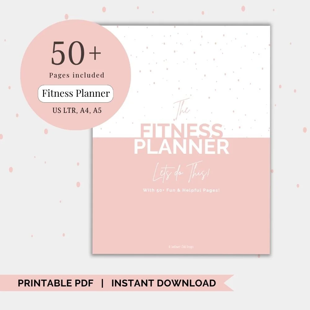Pretty Fitness Planner Printable | 50+ Page Weight Loss & Workout Journal
