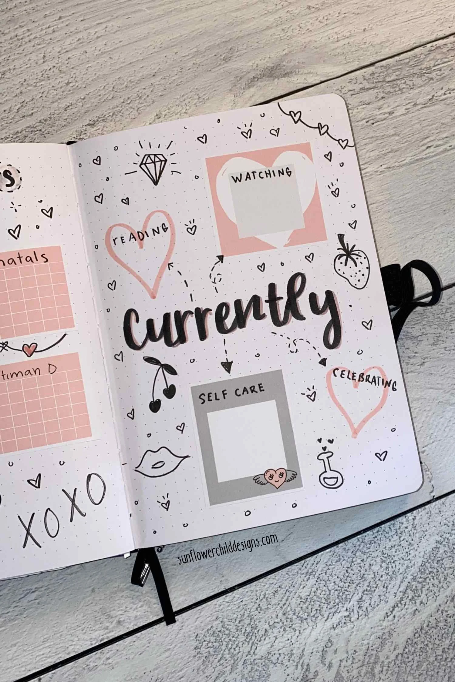 currently hearts themed page