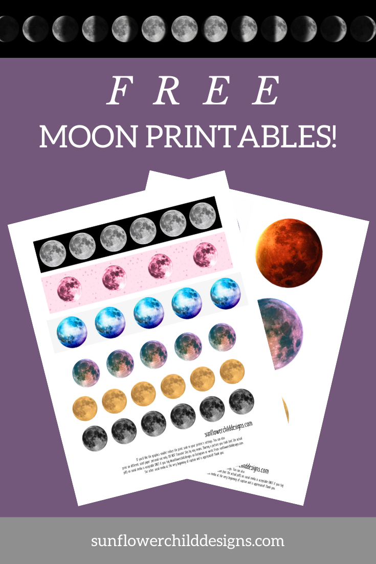 This FREE moon bullet journal printable is the perfect addition to your bullet journal. I included many colors. One page has smaller moons so you can use it like wash tape and the second page has..
