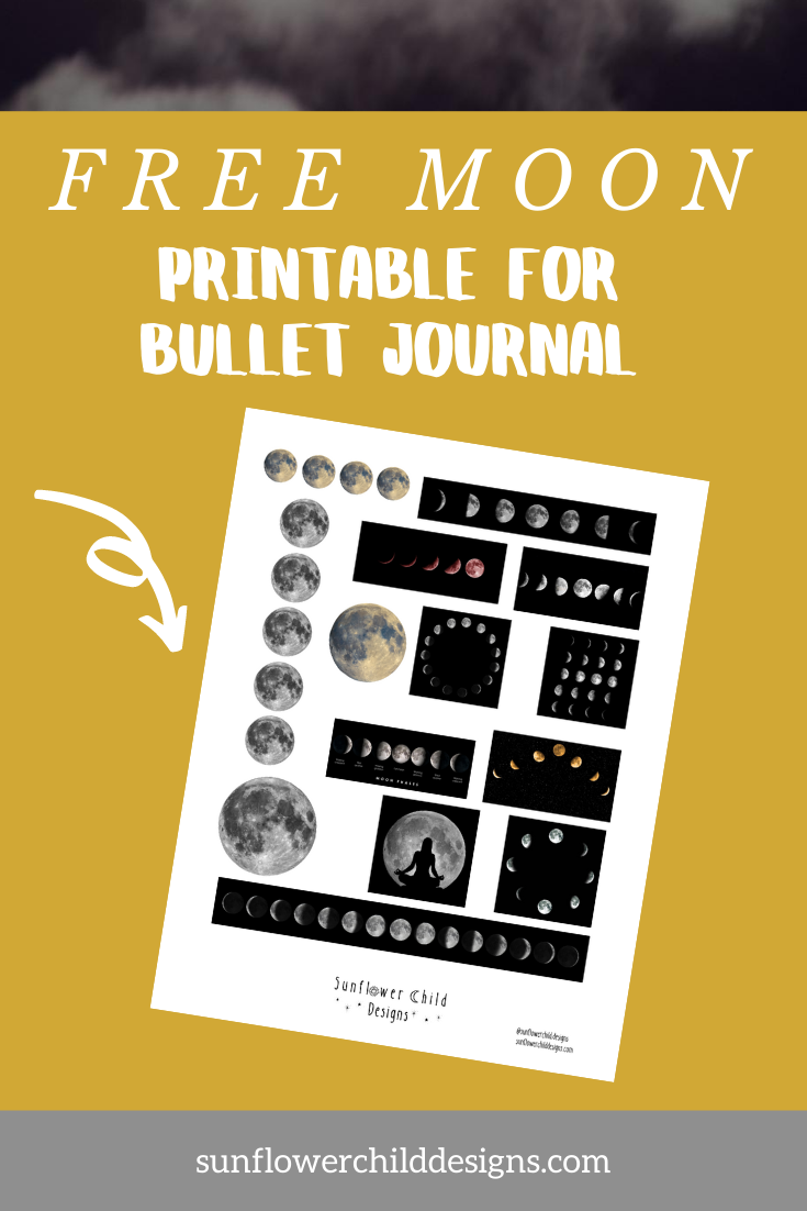 Grab your free moons inspired printable for your bullet journal! I use this often in my witchy bullet journal. Here are some bullet journal ideas for your bullet journal. 