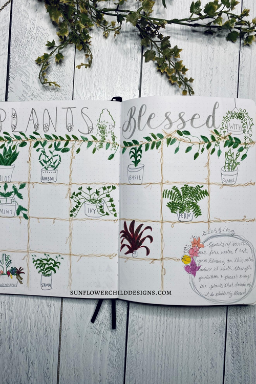 FREE Plants Washi Printable for Bullet Journal! — Sunflower Child Designs
