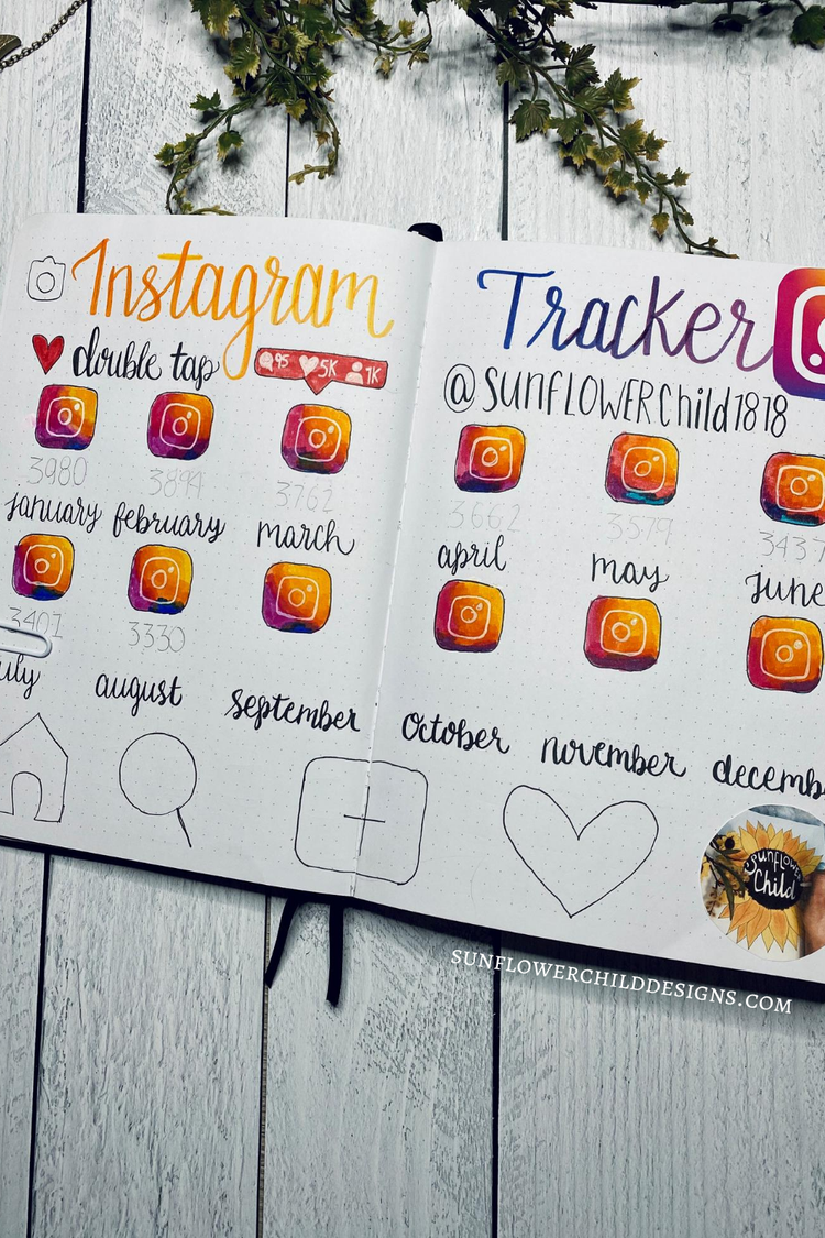 FREE Instagram Sticker Printable for Instagram Tracker for your Bullet ...