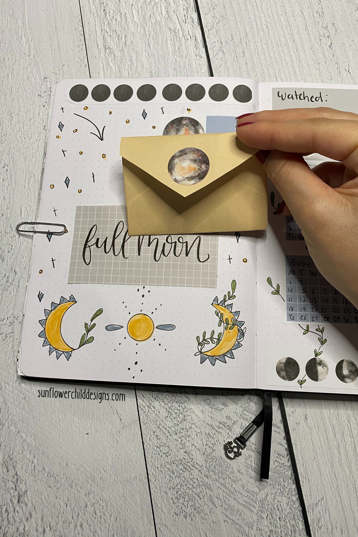 Envelope with Full Moon Intentions 