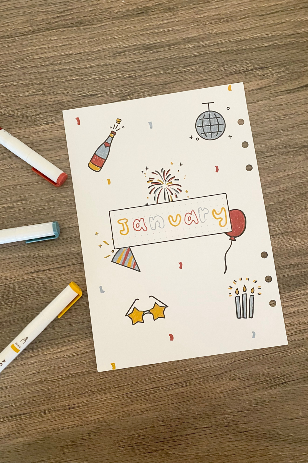 Birthday Party Themed Monthly Bullet Journal Setup - Any Month - undated -  headings optional - dot grid — Sunflower Child Designs