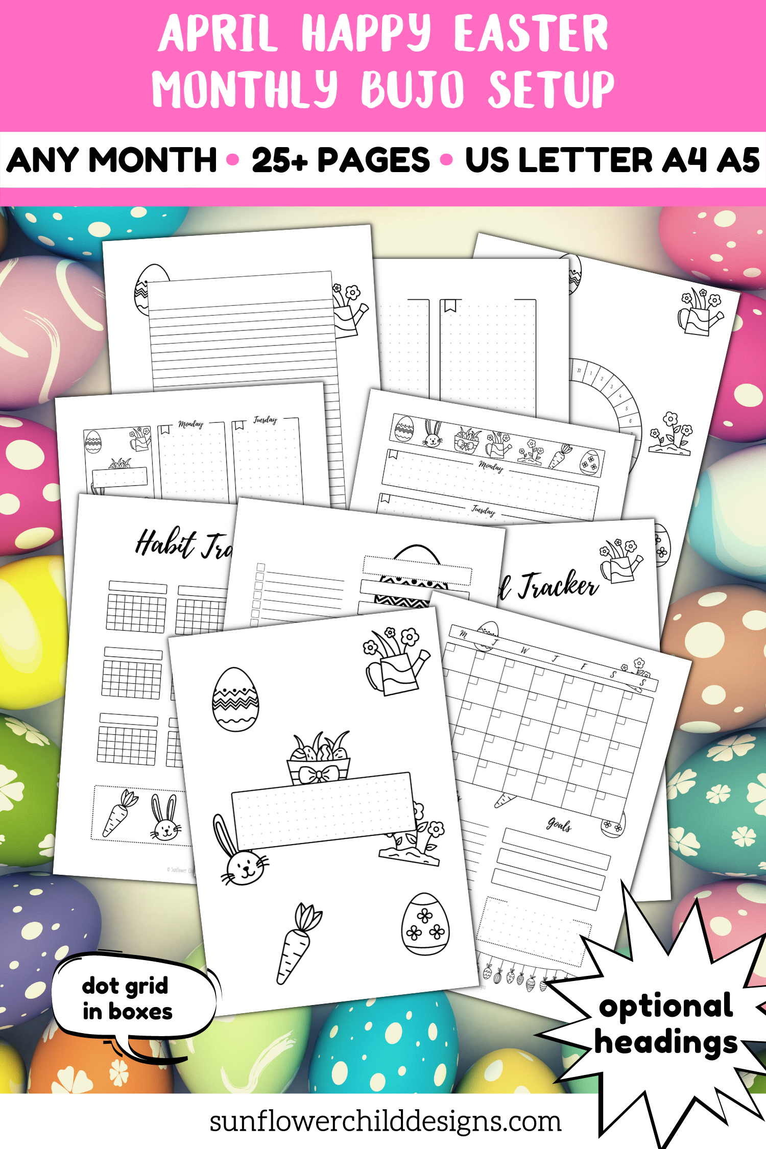 April Bullet Journal Setup printable bullet journal printables