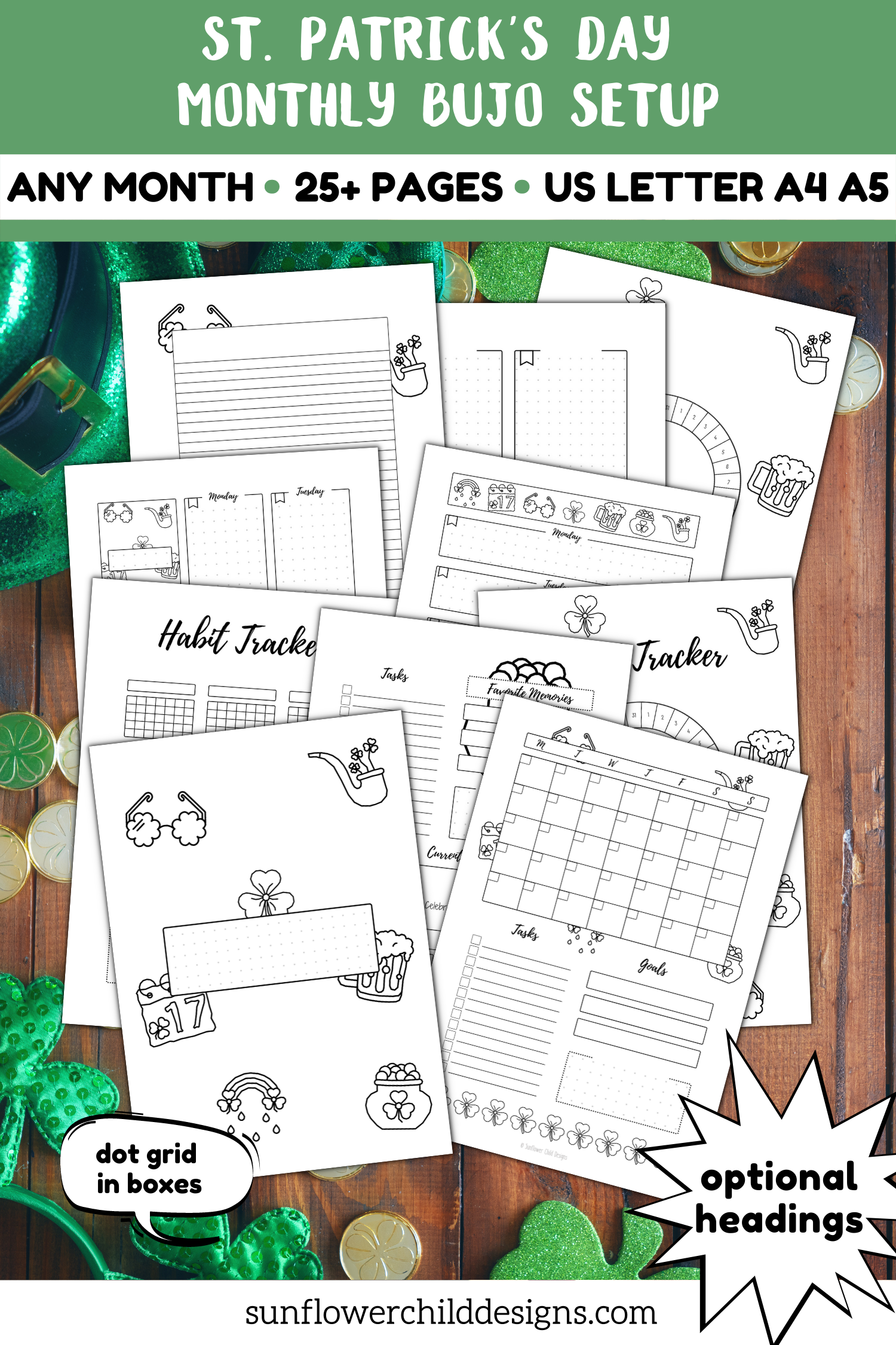 March printables decorative planner pages bullet journal
