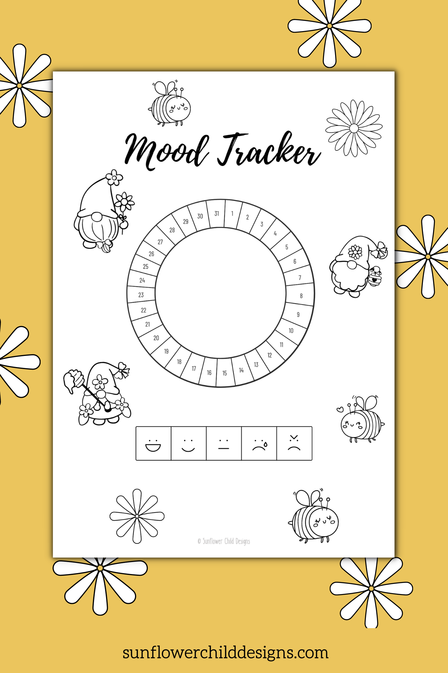 mood tracker bullet journal page