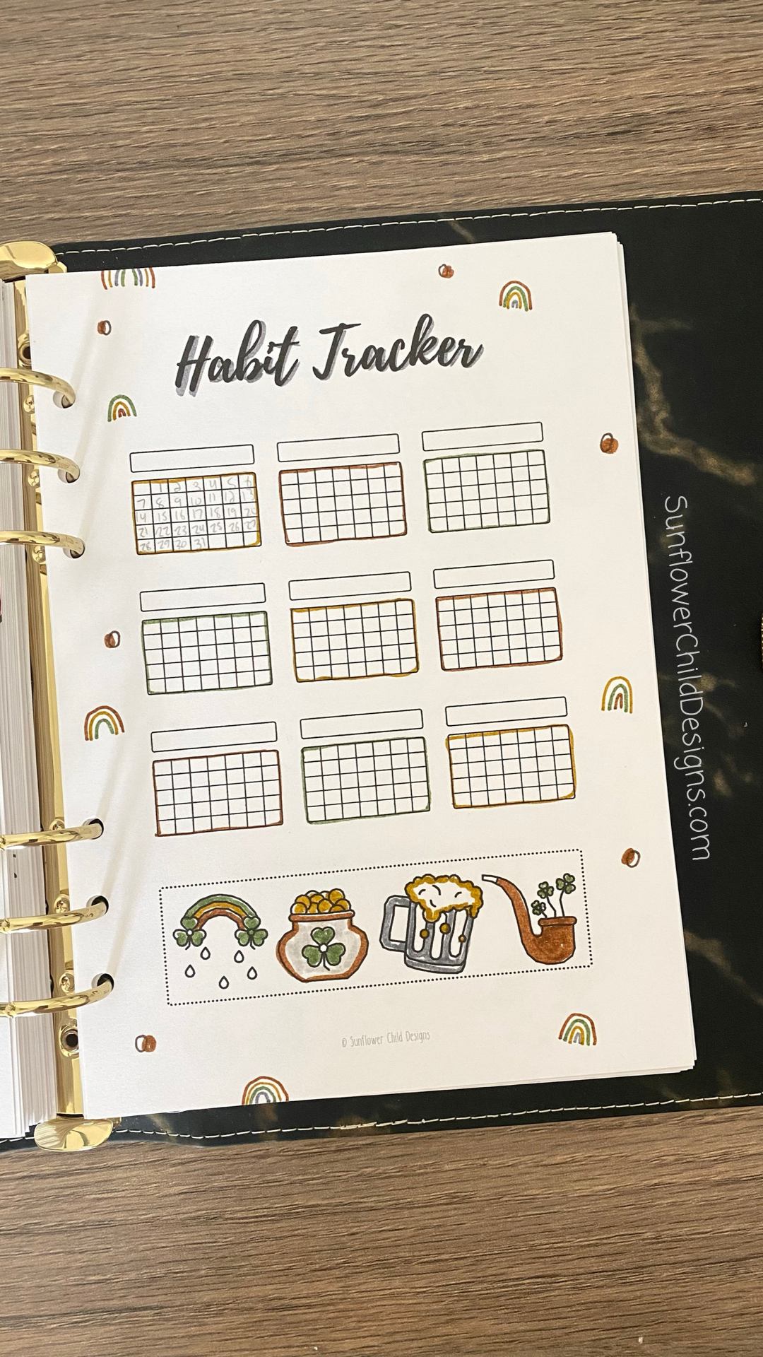 March Habit Tracker - Bullet Journal Habit Tracker Printable