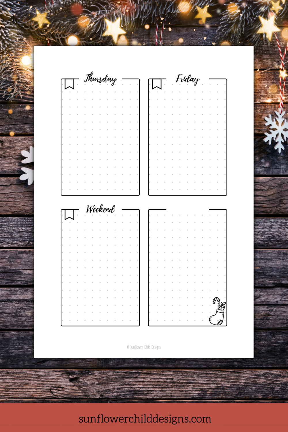 Premade Bullet Journal with Doodles - Festive - undated