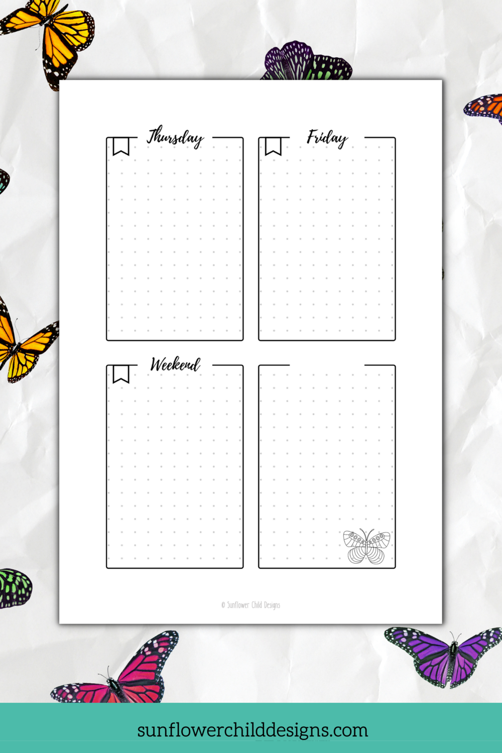 New Year's Celebration Monthly Bullet Journal Setup - Any Month - undated -  headings optional - dot grid — Sunflower Child Designs