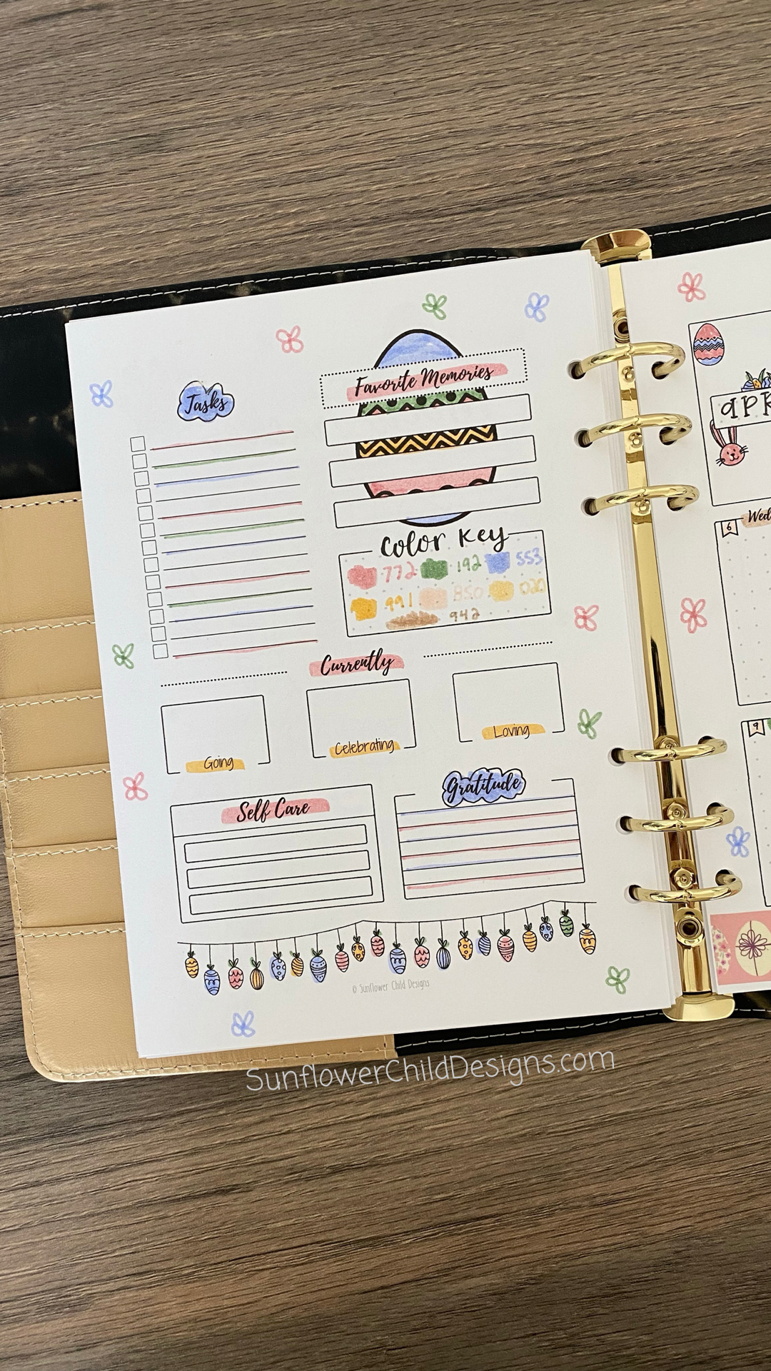 Bullet Journal Monthly Review Printable Pages for your bullet Journal Setup Easter Themed