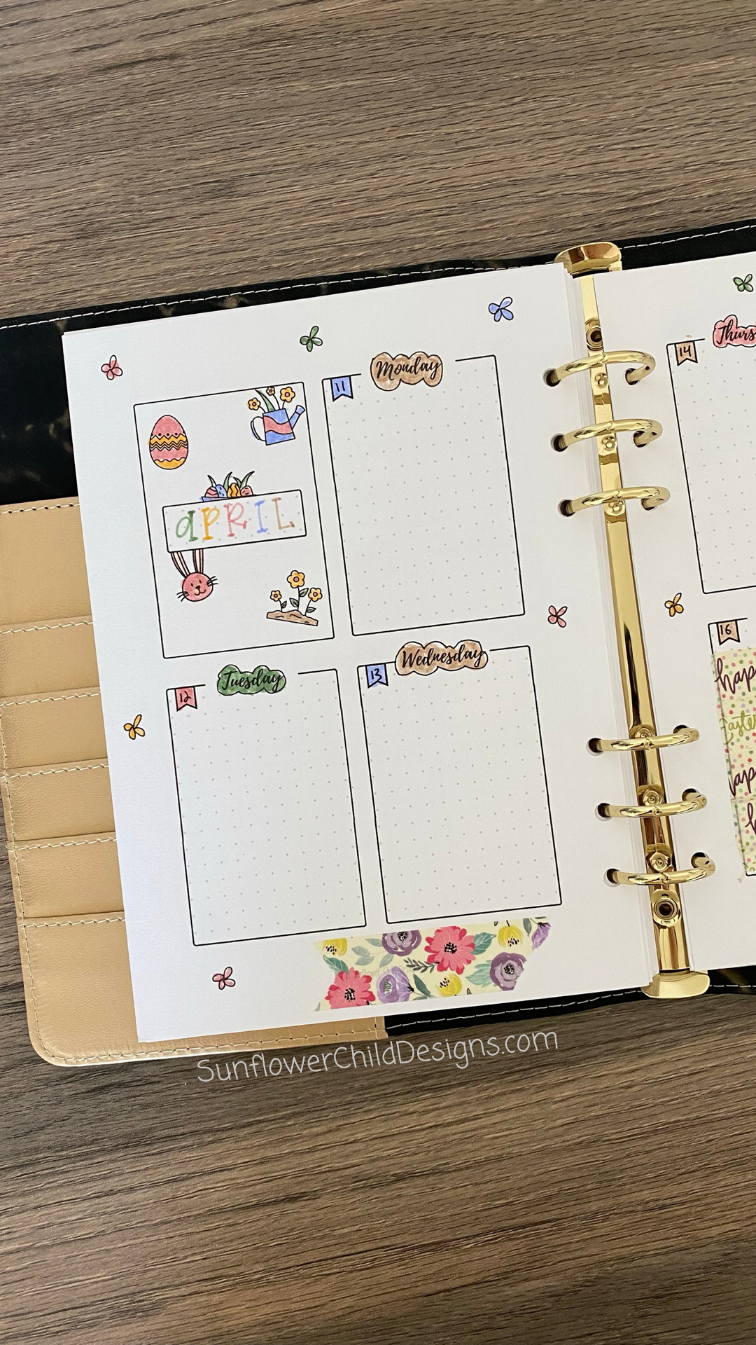2 Page Weekly Vertical Layout Easter Theme April Bullet Journal