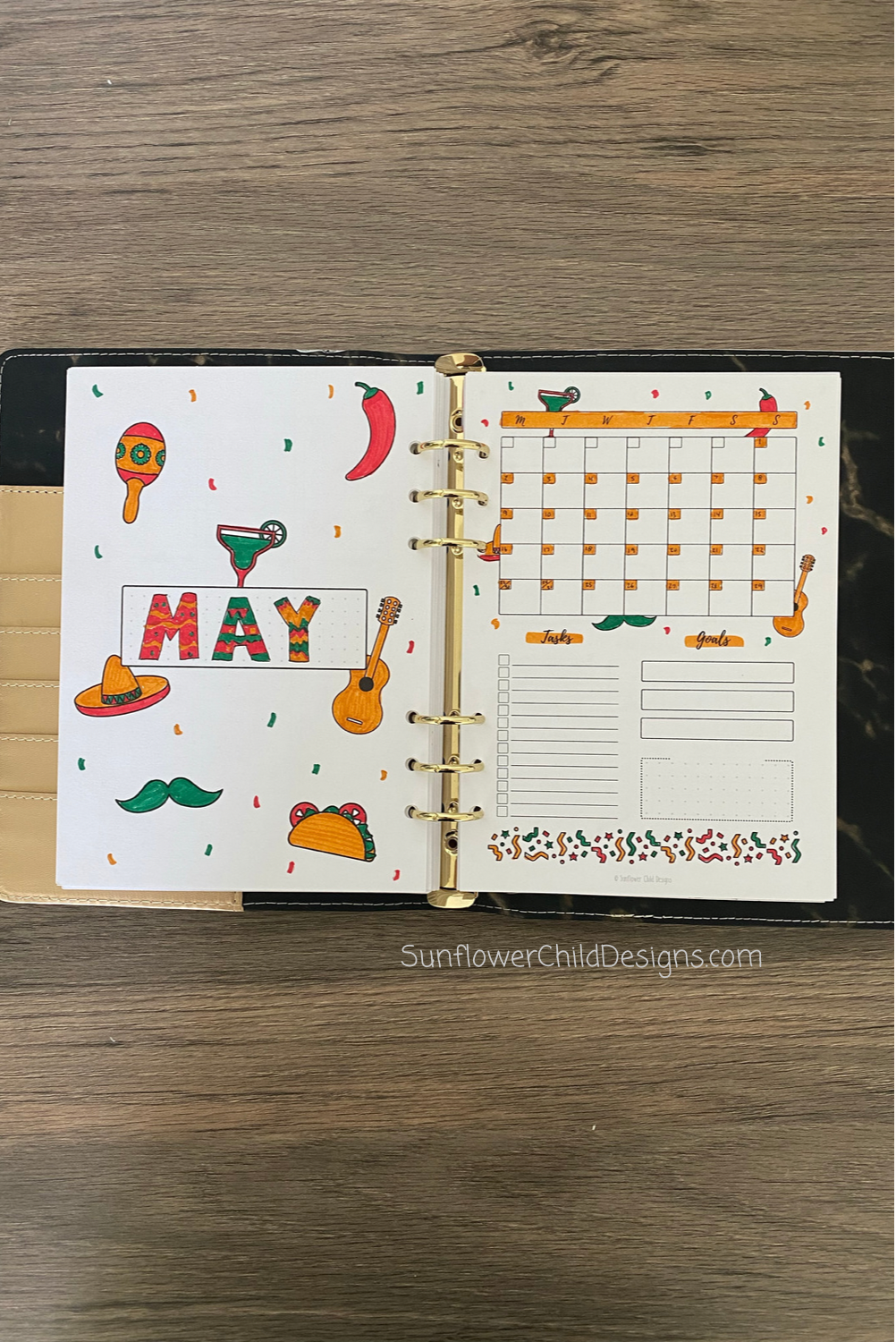 Bullet Journal Title Page and Calendar