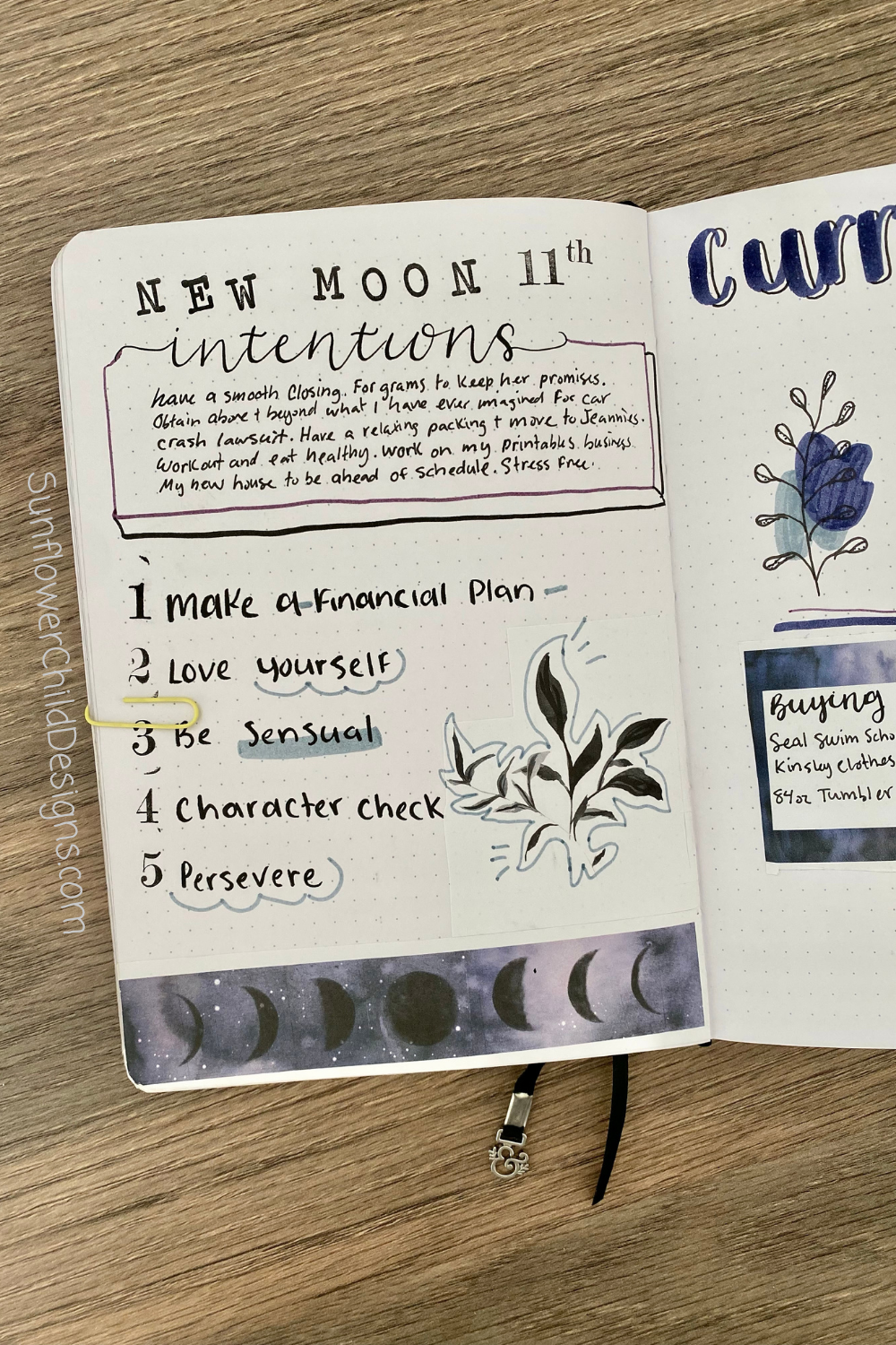 New Moon Intentions Witchy Bullet Journal