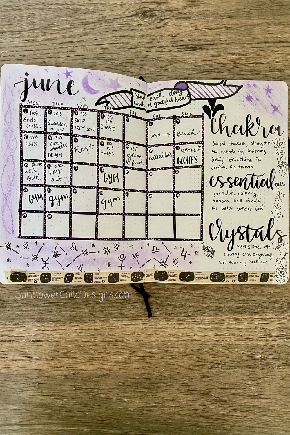 Calendar Page Witchy Bullet Journal
