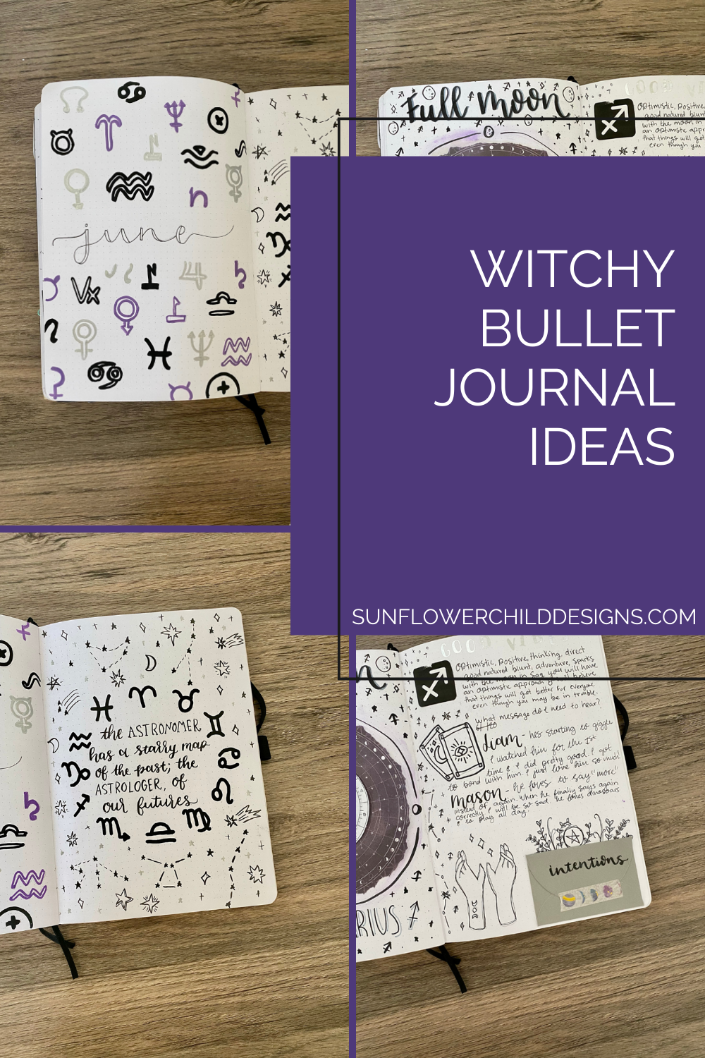 Guided Self Care Witchy Bullet Journal 365 days — Sunflower Child Designs
