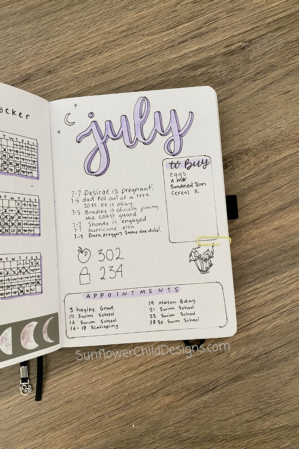 July Bullet Journal Recap