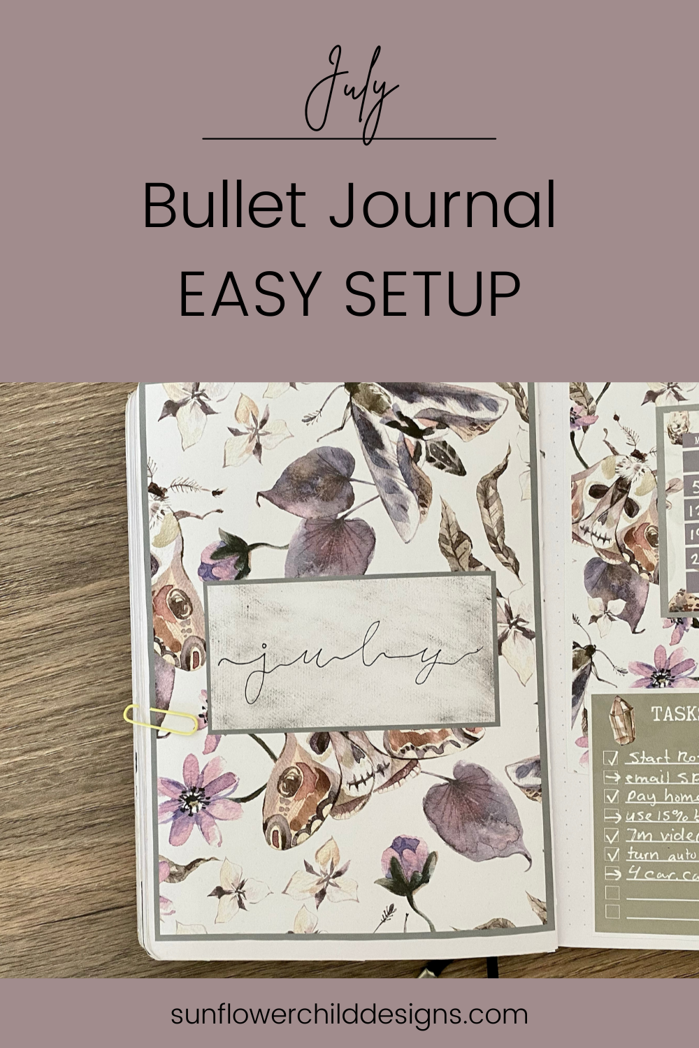 July Bullet Journal Ideas Using Printable Planner Stickers - Mystical ...