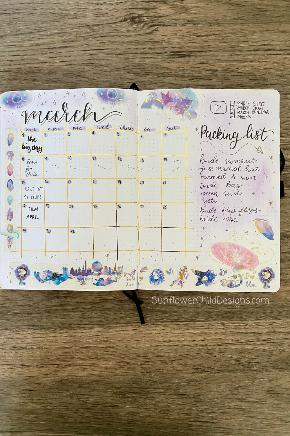 March Bullet Journal Calendar